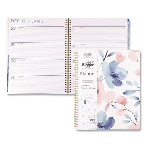 Academic Year Weekly/monthly Planner, Floral Artwork, 11 X 9, Multicolor Cover, 12-month (july To June): 2026 To 2027