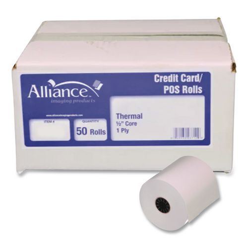 Phenol-free Thermal Pos Paper Rolls, 3.13" X 230 Ft, White, 50 Rolls/carton