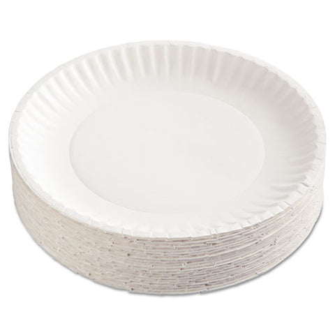 Gold Label Coated Paper Plates, 9" Dia, White, 100/pack, 10 Packs/carton