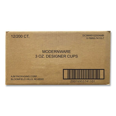 Heavy Duty Cold Cups, 3 Oz, Modernware Design, 2,400/carton