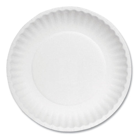 White Paper Plates, 6" Dia, 100/pack, 10 Packs/carton