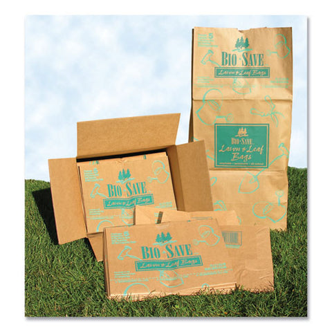 Lawn And Leaf Bags, 30 Gal, 1 Mil, Brown Kraft, 50/carton