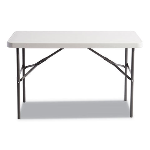 Banquet Folding Table, Rectangular, Radius Edge, 48w X 24d X 29h, Platinum/charcoal