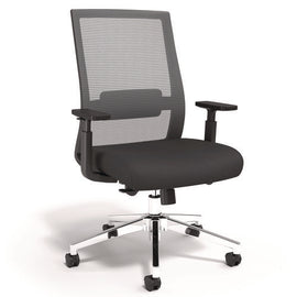 Alera Ashdale Ergonomic Fabric Swivel Task Chair, Supports 275 Lb, 18.15 To 21.89 Seat Height, Black Seat/back, Silver Base