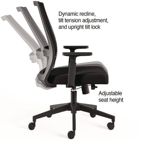 Ashdale Ergonomic Fabric Swivel Task Chair, Supports Up To 275 Lb, 18.15 To 21.89 Seat Height, Black Seat/back, Black Base