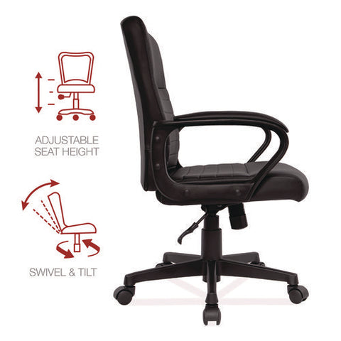 Alera Breich Series Manager Chair, Supports Up To 275 Lbs, 16.73" To 20.39" Seat Height, Black Seat/back, Black Base