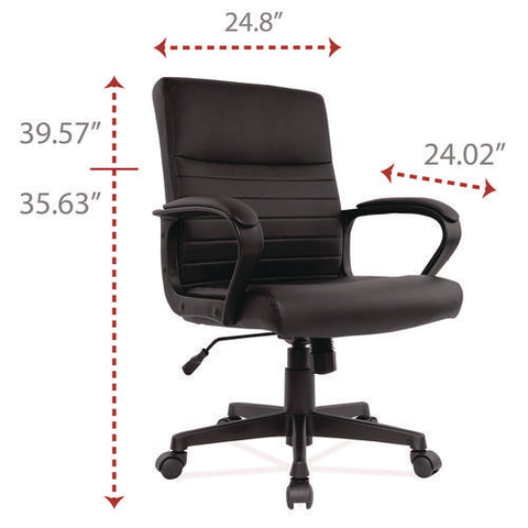 Alera Breich Series Manager Chair, Supports Up To 275 Lbs, 16.73" To 20.39" Seat Height, Black Seat/back, Black Base