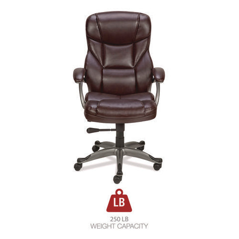 Alera Birns Series High-back Task Chair, Supports Up To 250 Lb, 18.11" To 22.05" Seat Height, Brown Seat/back, Chrome Base