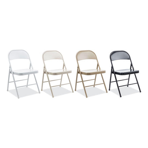 Armless Steel Folding Chair, Supports Up To 275 Lb, Tan Seat, Tan Back, Tan Base, 4/carton