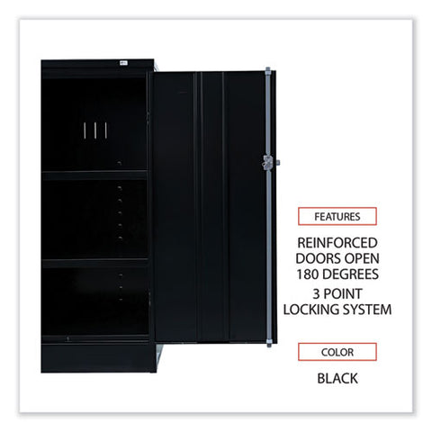 Assembled 42" High Heavy-duty Welded Storage Cabinet, Two Adjustable Shelves, 36w X 18d, Black