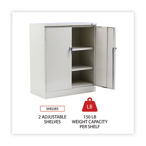 Assembled 42" High Heavy-duty Welded Storage Cabinet, Two Adjustable Shelves, 36w X 18d, Putty