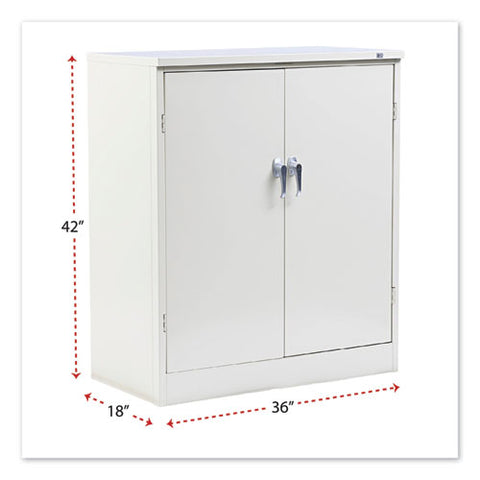 Assembled 42" High Heavy-duty Welded Storage Cabinet, Two Adjustable Shelves, 36w X 18d, Putty