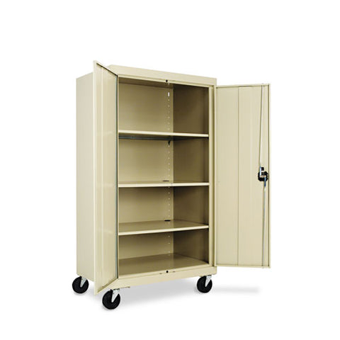 Assembled Mobile Storage Cabinet, With Adjustable Shelves 36w X 24d X 66h, Putty