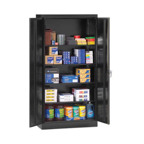 Assembled 72" High Heavy-duty Welded Storage Cabinet, Four Adjustable Shelves, 36w X 18d, Black