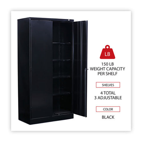 Standard Assembled Storage Cabinet, 36w X 18d X 72h, Black