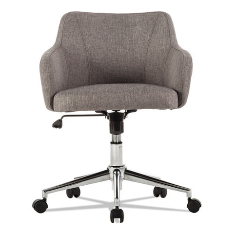 Alera Captain Series Mid-back Chair, Supports Up To 275 Lb, 17.5" To 20.5" Seat Height, Gray Tweed Seat/back, Chrome Base