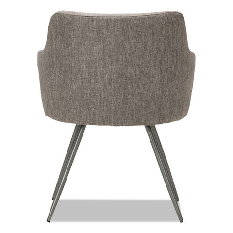 Alera Captain Series Guest Chair, 23.8" X 24.6" X 30.1", Gray Tweed Seat, Gray Tweed Back, Chrome Base