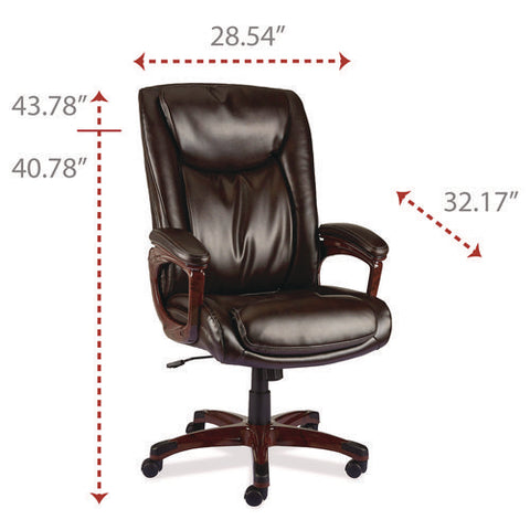 Alera Darnick Series Manager Chair, Supports Up To 275 Lbs, 17.13" To 20.12" Seat Height, Brown Seat/back, Brown Base