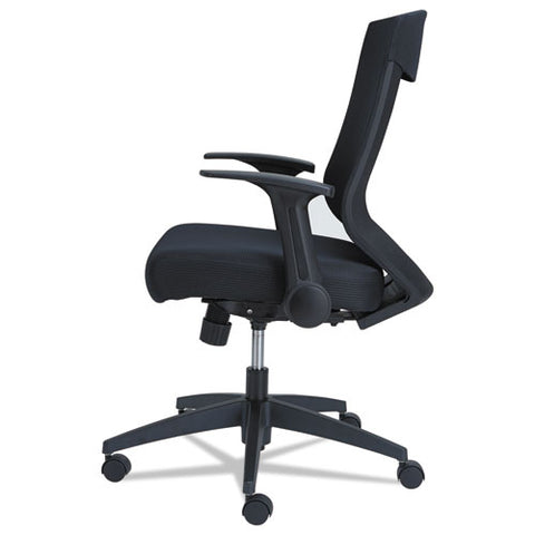 Alera Eb-k Series Synchro Mid-back Flip-arm Mesh Chair, Supports Up To 275 Lb, 18.5" To 22.04" Seat Height, Black