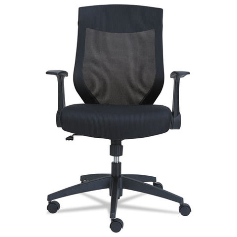 Alera Eb-k Series Synchro Mid-back Flip-arm Mesh Chair, Supports Up To 275 Lb, 18.5" To 22.04" Seat Height, Black