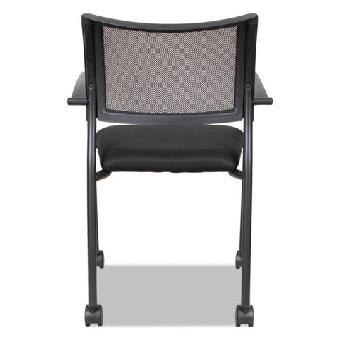 Alera Eikon Series Stacking Mesh Guest Chair, 20.86" X 24.01" X 33.07", Black Seat, Black Back, Black Base, 2/carton