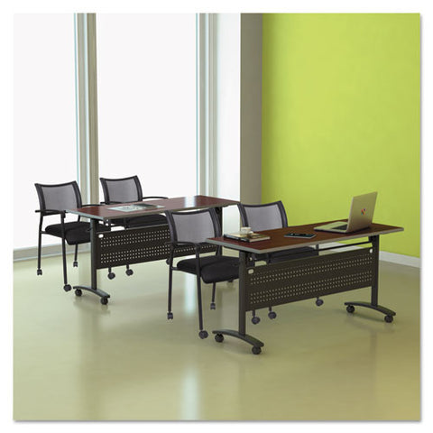 Alera Eikon Series Stacking Mesh Guest Chair, 20.86" X 24.01" X 33.07", Black Seat, Black Back, Black Base, 2/carton