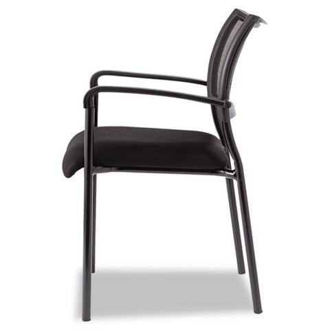 Alera Eikon Series Stacking Mesh Guest Chair, 20.86" X 24.01" X 33.07", Black Seat, Black Back, Black Base, 2/carton