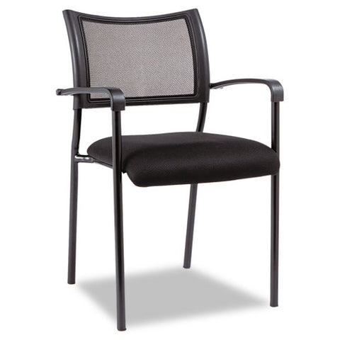 Alera Eikon Series Stacking Mesh Guest Chair, 20.86" X 24.01" X 33.07", Black Seat, Black Back, Black Base, 2/carton