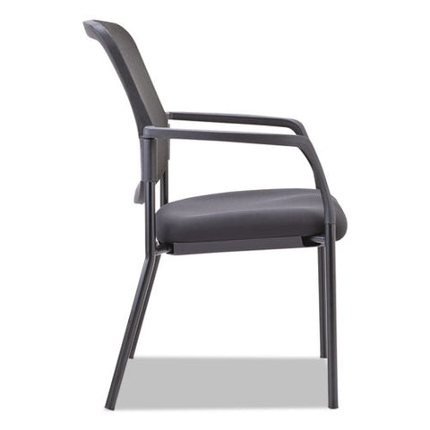 Alera Elusion Series Mesh Back Stacking Guest Chair, 26" X 25.6" X 36.2", Black Seat, Black Back, Black Base