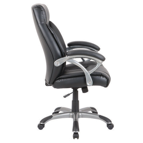 Fulford Bonded Leather High-back Manager's Chair, Supports Up To 275 Lb, 18.62 To 22.56 Seat Height, Black Seat/back/base