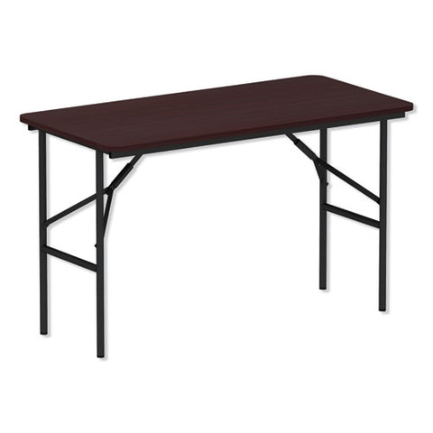 Wood Folding Table, Rectangular, 48w X 23.88d X 29h, Mahogany