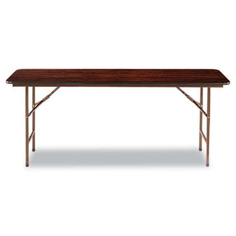 Wood Folding Table, Rectangular, 71.88w X 17.75d X 29.13h, Mahogany