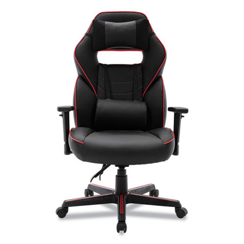 Racing Style Ergonomic Gaming Chair, Supports 275 Lb, 15.91" To 19.8" Seat Height, Black/red Trim Seat/back, Black/red Base