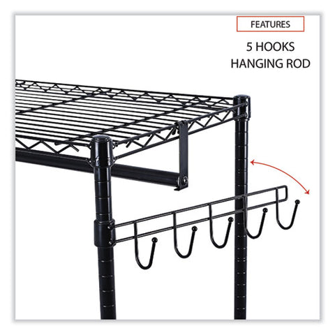 Wire Shelving Garment Rack, 30 Garments, 36w X 18d X 75h, Black