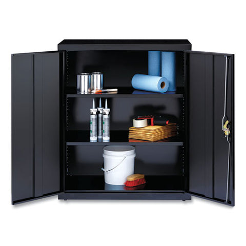 Economy Assembled Storage Cabinets, 3 Shelves, 36" X 18" X 42", Black