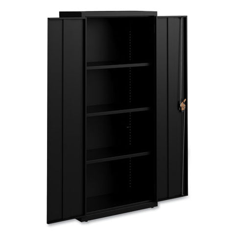 Economy Assembled Storage Cabinets, 3 Shelves, 30" X 15" X 66", Black