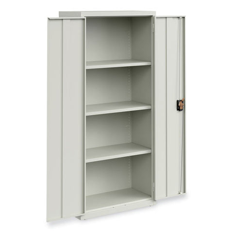 Economy Assembled Storage Cabinets, 3 Shelves, 30" X 15" X 66", Light Gray