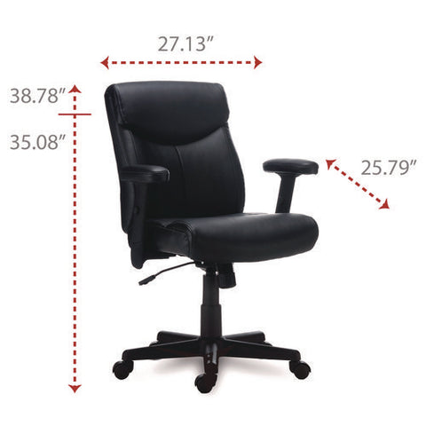 Alera Harthope Leather Task Chair, Supports Up To 275 Lb, Black Seat/back, Black Base