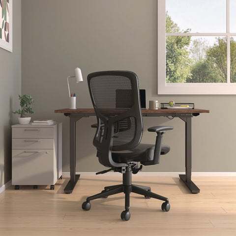 Hollins Ergonomic Mesh Swivel Task Chair, Supports Up To 275 Lb, 18.57 To 22.54 Seat Height, Black Seat/back, Black Base