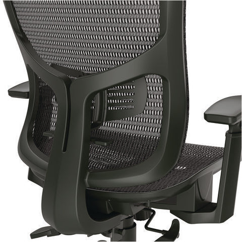 Hollins Ergonomic Mesh Swivel Task Chair, Supports Up To 275 Lb, 18.57 To 22.54 Seat Height, Black Seat/back, Black Base