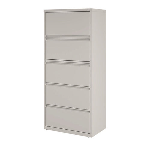 Lateral File, 5 Legal/letter-size File Drawers, Light Gray, 30" X 18.62" X 67.62"