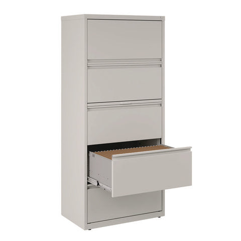 Lateral File, 5 Legal/letter-size File Drawers, Light Gray, 30" X 18.62" X 67.62"