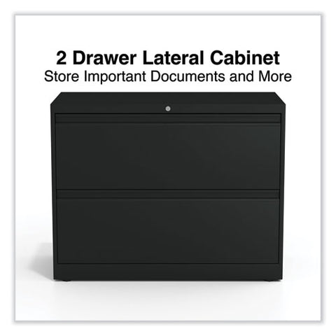 Lateral File, 2 Legal/letter-size File Drawers, Black, 36" X 18.63" X 28"