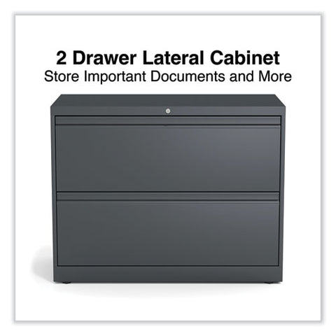 Lateral File, 2 Legal/letter/a4/a5-size File Drawers, Charcoal, 36" X 18.63" X 28"