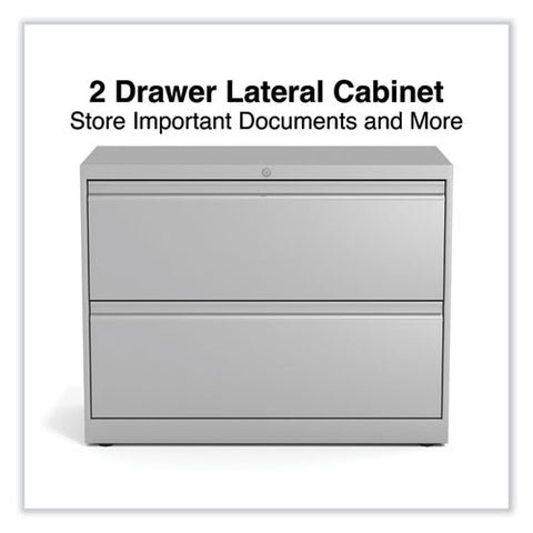 Lateral File, 2 Legal/letter-size File Drawers, Light Gray, 36" X 18.63" X 28"