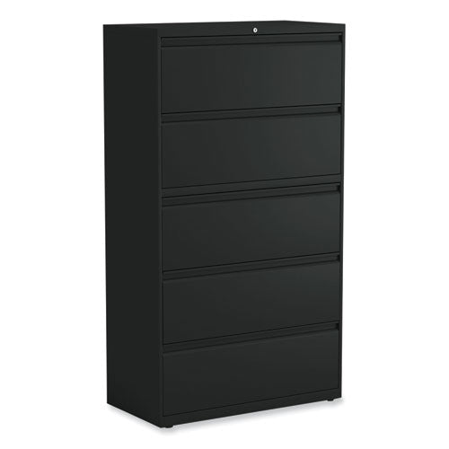 Lateral File, 5 Legal/letter/a4/a5-size File Drawers, Black, 36" X 18.63" X 67.63"