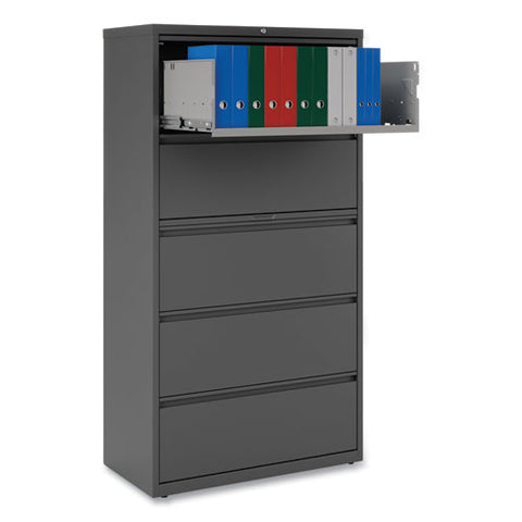 Lateral File, 5 Legal/letter/a4/a5-size File Drawers, Black, 36" X 18.63" X 67.63"