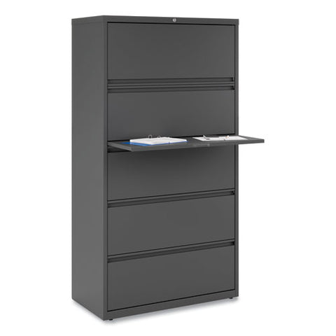 Lateral File, 5 Legal/letter/a4/a5-size File Drawers, Black, 36" X 18.63" X 67.63"