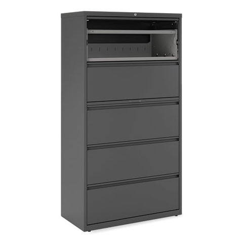 Lateral File, 5 Legal/letter/a4/a5-size File Drawers, Black, 36" X 18.63" X 67.63"