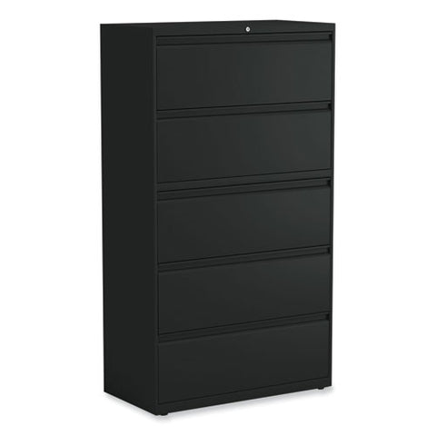 Lateral File, 5 Legal/letter/a4/a5-size File Drawers, Black, 36" X 18.63" X 67.63"